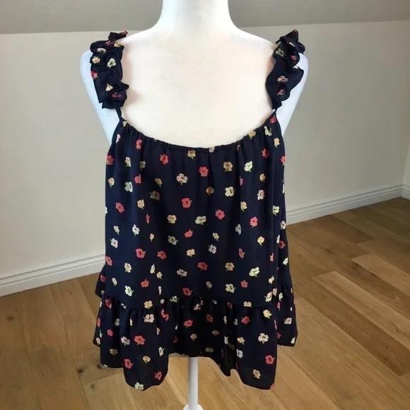 Madewell Silk Ruffle Strap Cami Top in Confetti - Picture 4 of 10